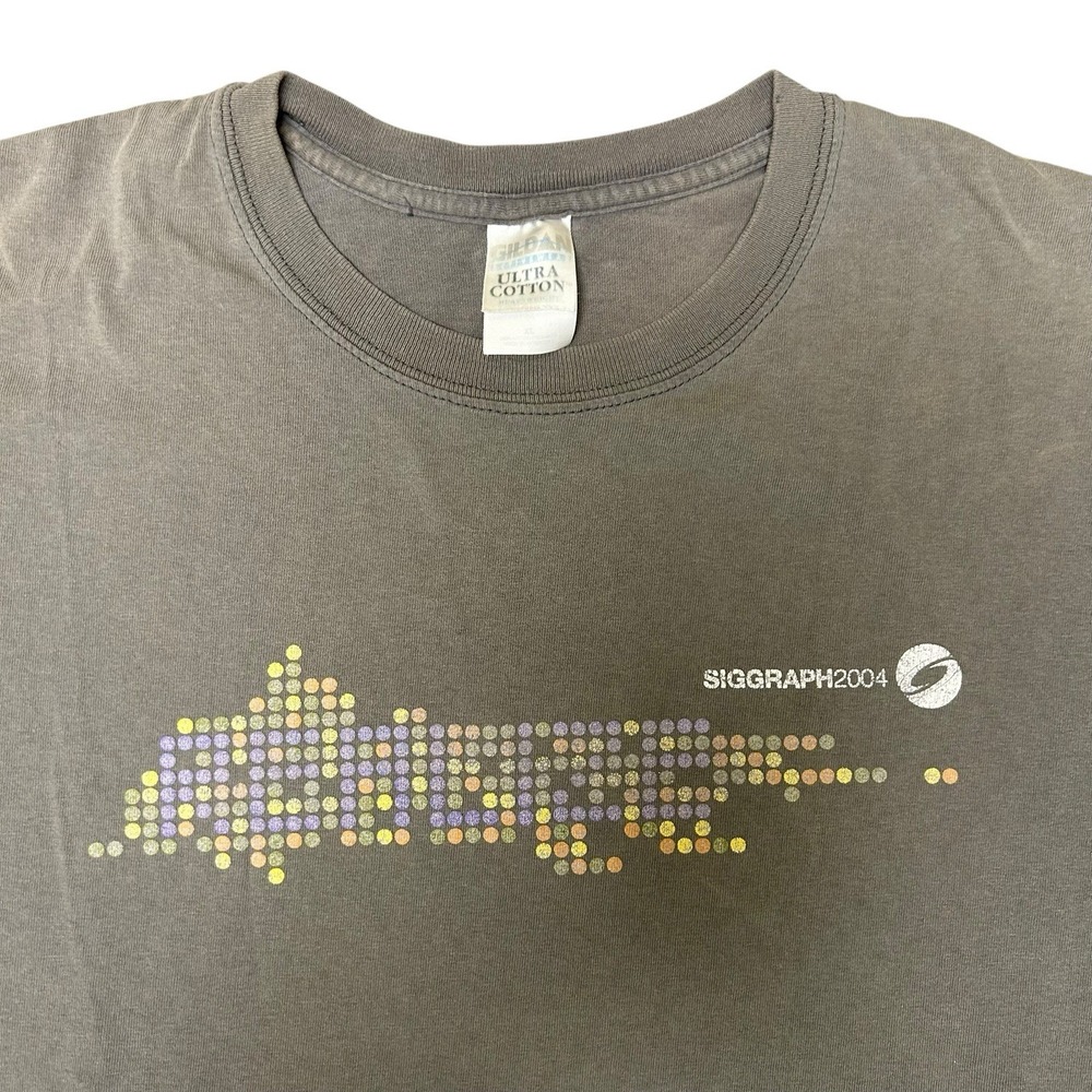 Vintage '04 Siggraph Early Tech IT T-Shirt Faded Gray‎ Size XL Y2K